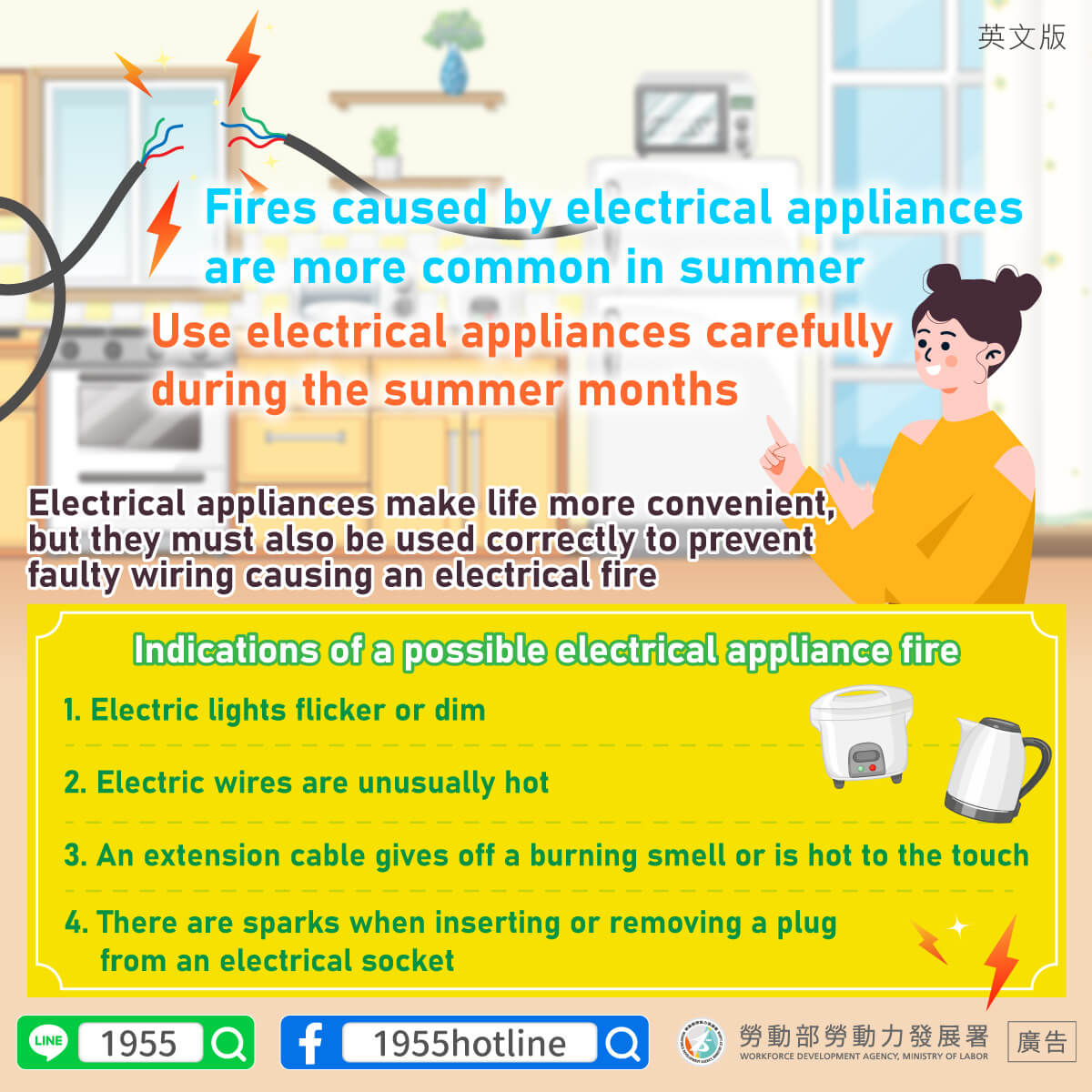 【英文】用電安全慎防火災